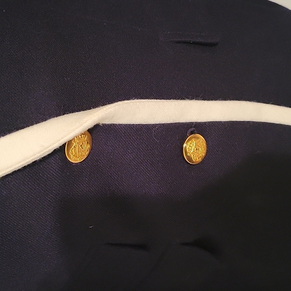 J Crew Wool Women's Navy and Cream Macking Blazer - Picture 3 of 5